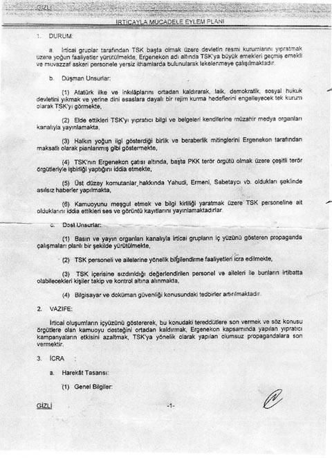 Ak Parti ve Güleni Bitirme Planı orjinal belge