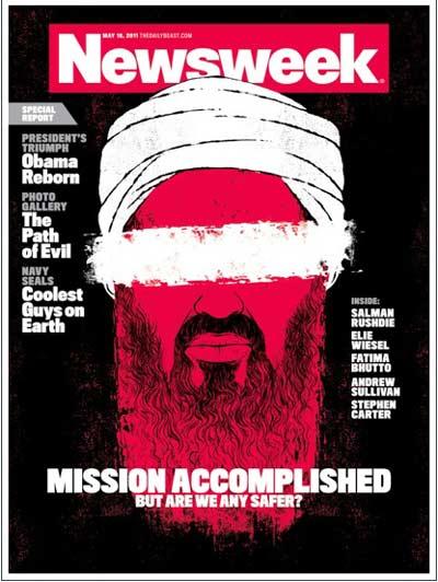 <b>Newsweek'ten, 'Görev tamam' kapağı</b>
<br><br>
TIME dergisinin özel sayı kapağıyla sükse yapması üzerine Newsweek dergisi de Pazartesini beklemeden hazırladığı Bin Ladin özel sayısının kapağını yayınladı. Newsweekin Cuma günü raflarda yerini alacak özel sayısında ise gözleri bağlı Bin Ladin resminin altında, Bushun 2003 yılında yanlış olarak meşhur ettiği, Mission Accomplished (Görev tamamlandı) sözünü kullanması dikkat çekti. Bushun görevi tamamlayamadığını ima eden kağaın sol üst köşesinde ise Başkanın doğuşu, Obamanın zaferi başlığı görülüyor.
<br><br>
<b>Rekabet, iki haftalık dergiye bir haftada 3er sayı yayınlattı</b>
<br><br>
TIME ve Newsweek arasındaki rekabet bu hafta iki dergiye de olağanüstü bir hafta yaşattı. Önce, İngiltere Kraliyet düğünü ile ilgili özel birer sayı yayınlayan iki dergi, normal sayılarının ardından bu kez Bin Ladinin öldürülmesi nedeniyle yeni birer özel sayı daha yayınlamak zorunda kaldı. İki derginin bir sonraki normal sayıları ise Pazartesi günü satışa çıkacak.
<br><br>
(Haber 7)