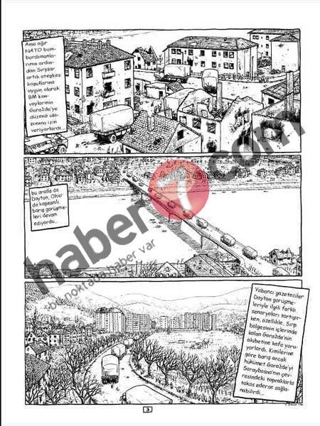 Fotogalerimizde &ouml;rneklerini g&ouml;rd&uuml;ğ&uuml;n&uuml;z sayfalarda yer alan katliam ve insanlık dışı vahşet kesinlikte abartılı değildir, bilakis tam tersine estetize edilmek istenirken bir hayli de yumuşatılmıştır diyebiliriz. M&uuml;sl&uuml;man kadınlara y&ouml;nelik tecav&uuml;zlerin utancı ve daha sonra yaşattığı travma da nerdeyse g&ouml;z ardı edilmiştir. 
<br><br>
Buna rağmen G&uuml;venli B&ouml;lge Grozde kitabını okurken t&uuml;yleriniz &uuml;rperecek g&ouml;r&uuml;nt&uuml;ler,  bir neslin her akşam televizyonlarda haber olarak izlediği, d&uuml;nyanının seyrettiği Avruna'nın son d&ouml;nem en b&uuml;y&uuml;k utancı ve Boşnak soykırımı hissetmeniz a&ccedil;ısından son derece yeterli. 
<br>
Filistin dramını da &ccedil;izgilerine yansıdan Joe Sacco'nun 2001 eisner en iyi &ccedil;izgi roman &ouml;d&uuml;ll&uuml; eserini İthaki yayınları T&uuml;rk&ccedil;e'ye &ccedil;evirdi.