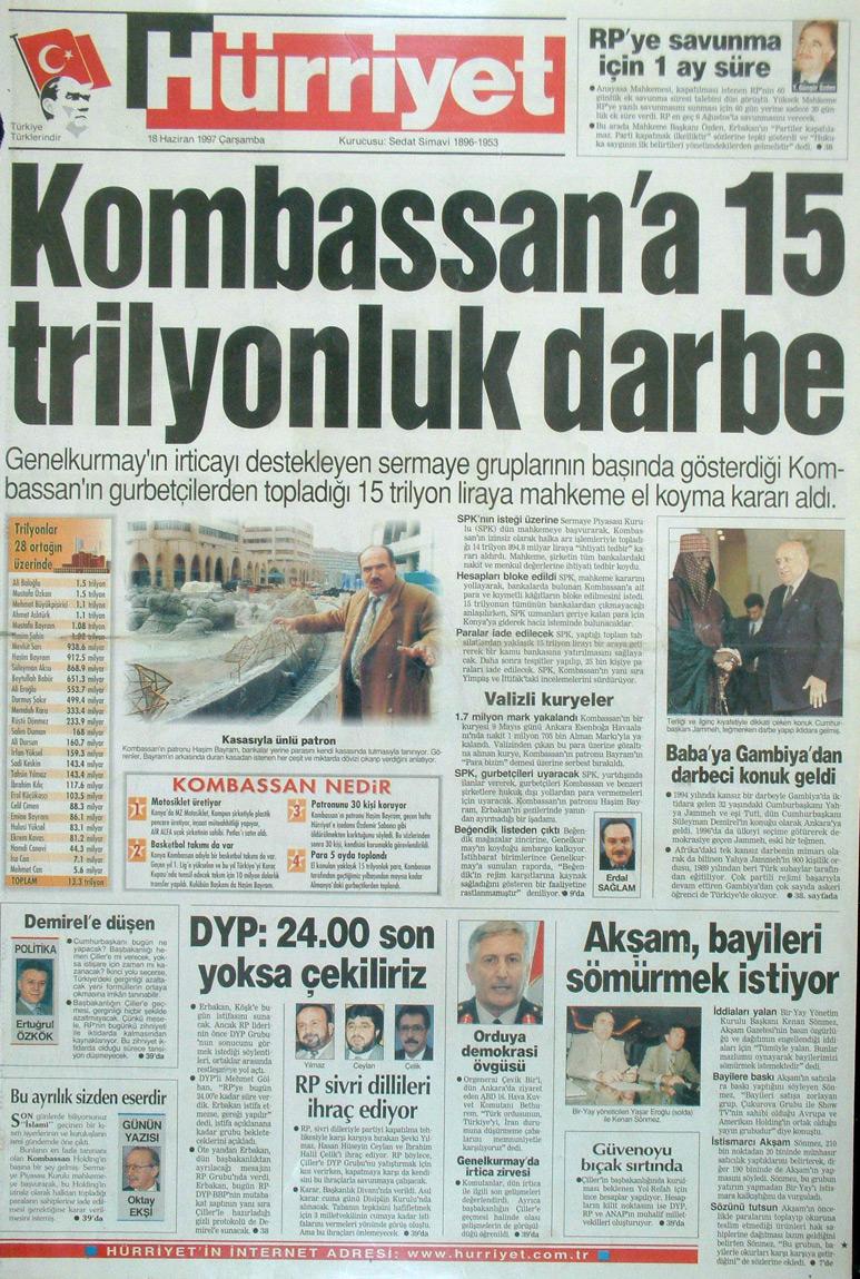 18 Haziran 1997 Hürriyet