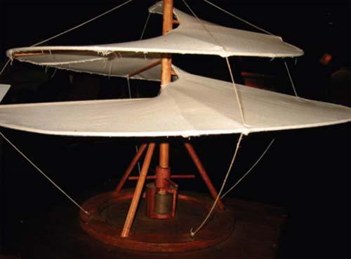 Gökyüzü vidasının tıpkı üretimi. Leonardo Da Vinci, güçlü kuvvetli birinin bunu uçurabileceğini düşünmüştü. Oysa uygulamada insan gücü değil, beygir gücü gerekliydi. Hem de en az yedi beygir!