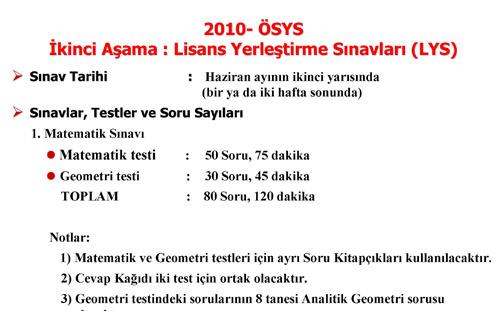 YÖK, Üniversiteye Girişte 2010 Sisteminin ayrıntılarını belirledi. YÖKün belirlediği ÖSYMnin açıkladığı Üniversiteye Girişte yeni sistemin tüm detayları