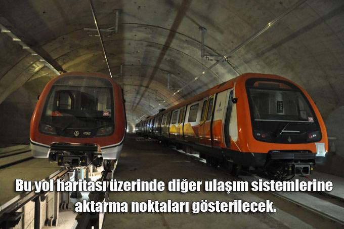 Bu yol haritası üzerinde diğer ulaşım sistemlerine aktarma noktaları gösterilecek.