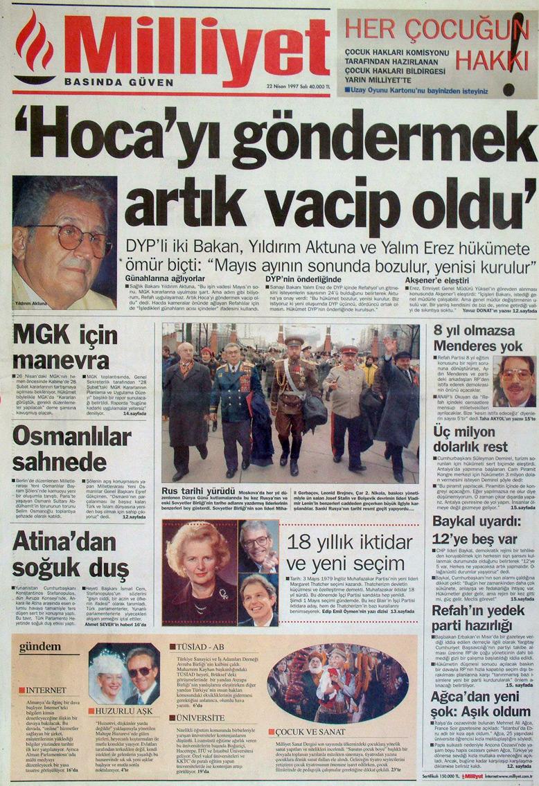 22 Nisan 1997 Milliyet