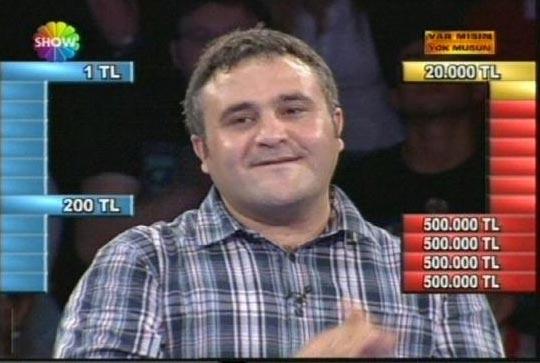 Sonunda beklenen oldu... Show TVde Acun Ilıcalının sunduğu Var mısın yok musun yarışmasında bir yarışmacı 128 milyarı reddedek kutuya gitti ve 500 milyarı kazandı.