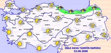 Bölge bölge haritalı hava durumu