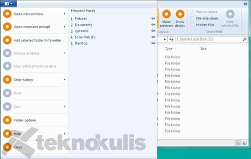 Windows 8 Ribbon Arayüzü
