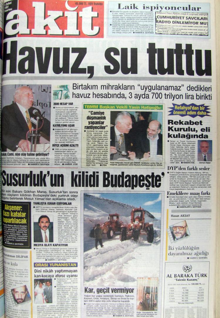 3 Şubat 1997 Akit