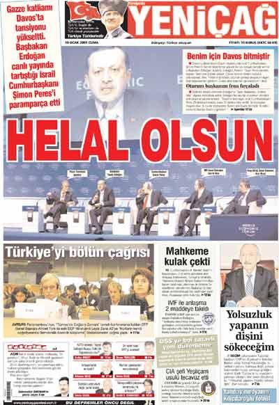 Manşetlerde Davos Depremi