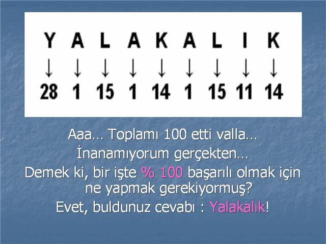 Bir işte yüzde 100 başarı için yapılması gereken?
