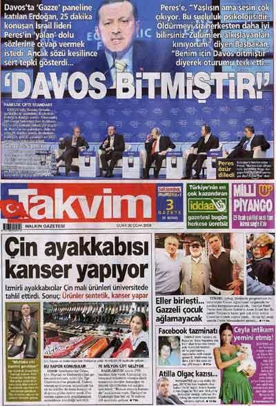 Manşetlerde Davos Depremi
