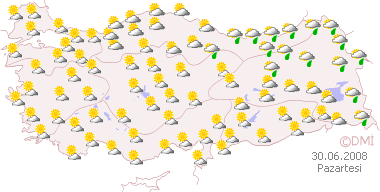 Hava durumu haritası 30.06.2008 Pazartesi