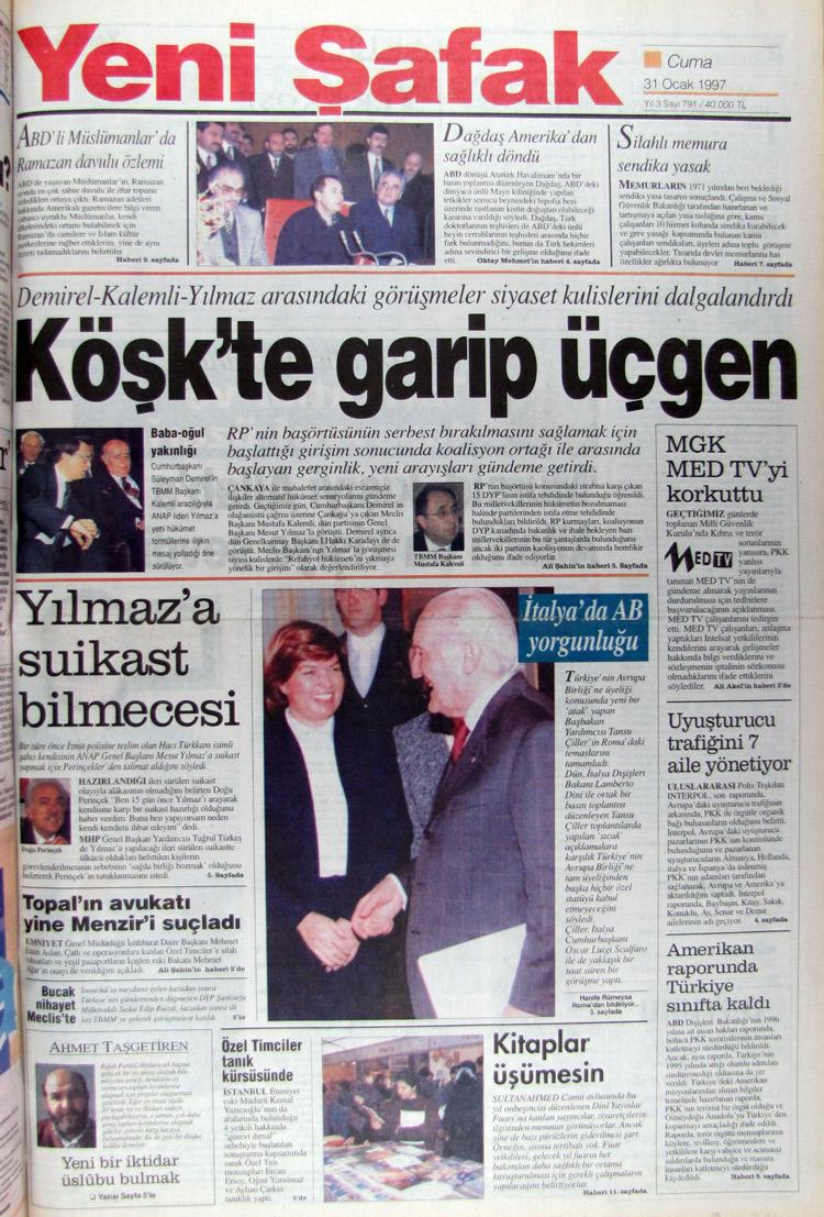 31 Ocak 1997 Yeni Şafak