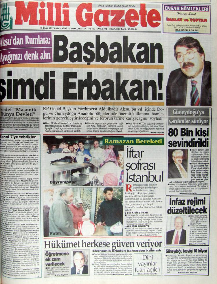 19 Ocak 1997 Milli Gazete