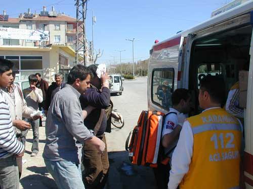 Lastik patlaması sonucu yaralanan Adnan Özgün hastaneye kaldırıldı