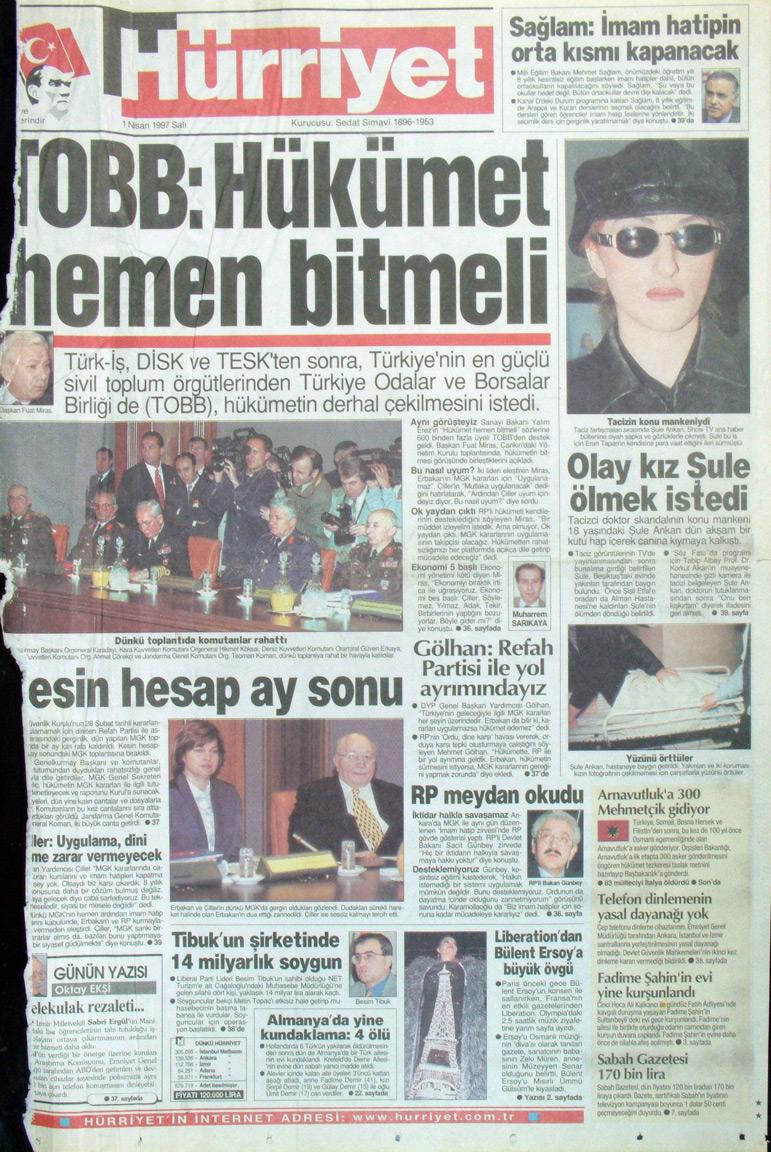 1 Nisan 1997 Hürriyet