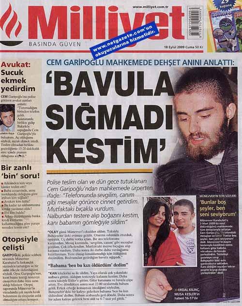 MİLLİYET: BAVULA SIĞMADI KESTİM