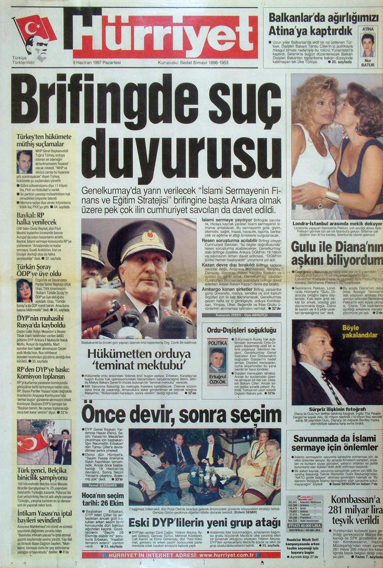 9 Haziran 1997 Hürriyet