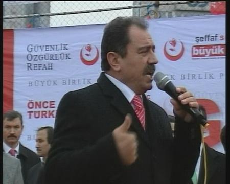 BBP'nin İstanbul mitingi: Partisinin İstanbul mitinginde vatandaşlara hitap eden BBP Genel Başkanı Muhsin Yazıcıoğlu'nun hedefinde de hükümet vardı.