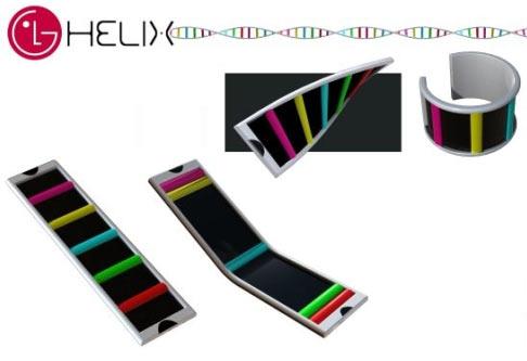 <strong>LG Helix Bilezik Cep Telefonu:</strong> Rob Luna tarafından tasarlanan bu cep telefonunda teknolojiden çok şıklık ön planda tutulmuş. Bilezik olarak da kullanılabilen konsept, ön bölümünde bir LED ekrana sahip.