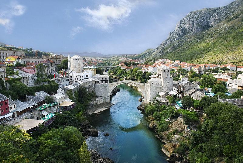 Neretva Nehri, Mostar Köprüsü  - Bosna-Hersek