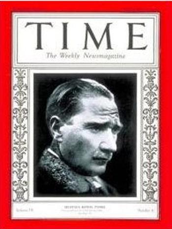 Mustafa Kemal Atatürk (21 Şubat 1927) Genç ve dinamik cumhuriyet, henüz ilk 4 yılının ardından %8,5'lar varan muhteşem bir büyümeye imza atıyordu. Balkanlar ve Ortadoğu'da büyük bir güç olarak ortaya çıkan Türkiye, Atatürk ilke ve inkılapları ile yeniden dünya kamuoyunun gündemine oturacaktı. Avrupa'da yavaş yavaş totaliter rejimlerin türemeye başladığı bir ortamda Türkiye'nin demokrat ve cumhuriyetçi adımlar atması, tüm dünyayı şaşırtıyordu. Atatük, 4 yıl aradan sonra yeniden Time'a kapak oluyordu...