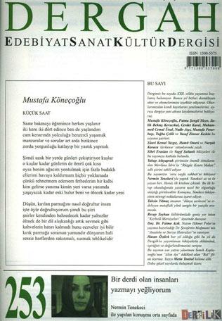 <b>Dergâh XXII. Cildini Tamamlıyor!</b><br><br>

Dergimiz bu sayıda XXII. cildin yayımına başlamış bulunuyor.
Mustafa Köneçoğlu, Fatma Şengil Süzer, Salih Bektaş Kevserkul, Cevdet Karal, Muhammed Cemal Ünal, Nadir Aşçı, Mustafa Pınarbaşı, Tuğba Çelik ve Yusuf Zinnur Keskin bu sayının şairleri.
Süavi Kemal Yazgıç, Hamit Omeri ve Nurşah Karaca derkenar sütunlarında yazarken, Sibel Eraslan ile Vagıf Sultanlı hikâyeleri ile katkıda bulunmuş. Yakup Altıyaprak şiirimizin önemli simalarından Mevlâna İdrisin Rüzgâr Kesen Makas adlı şiirini tahlil ediyor.
Orta sayfa sohbetini hikâyeci Nermin Tenekeciyle yapan dergi, şöyle açıklıyor röportajı: Tenekeci az ve öz yazan biri. Henüz ilk kitabını çıkardı. Bu ilk kitap okunduğunda yazarın nasıl bir olgunluğa ulaştığı görülecektir. Konuşma, Tenekeci hikâyesinin nirengi noktalarına işaret ediyor.<br><br>

Tahsin Yılmaz insanın dünya serüvenini irdeleyen metafizik yönü zengin bir yazıyla dergide yer alırken, Recep Seyhan kültürümüzde geniş yer tutan Kerbelâ Mersiyeleri üzerinde duruyor.<br><br>
Doç. Dr. Fatma Açık, Nazım Hikmet Polatın yayıma hazırladığı Dr. Şerafettin Mağmuminin Anadolu ve Suriye Hatıralarını tanıtıyor. Hasan Öztürk her yıl olduğu gibi bu yıl da Dergâhta yayımlanan hikâyelerin dökümünü, içeriğini ve değerlendirmesini veriyor.