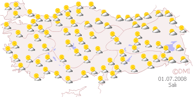 Hava durumu haritası 01.07.2008 Salı