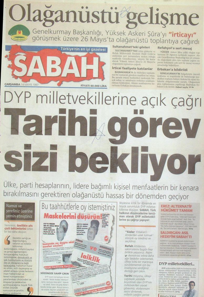 14 Mayıs 1997 Sabah