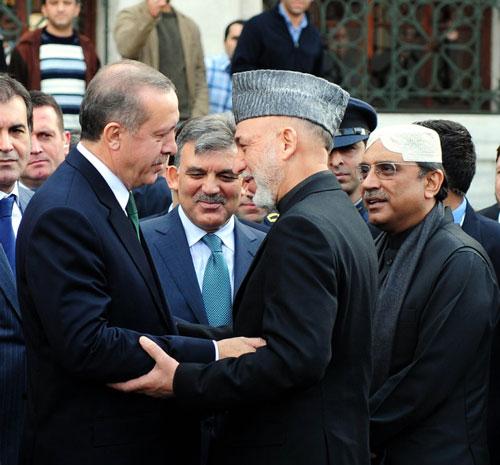 Başbakan Recep Tayyip Erdoğan ve Afganistan Cumhurbaşkanı Hamit Karzai birlikte