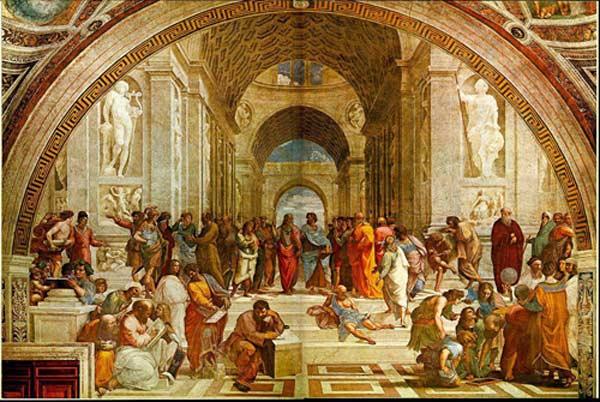 İtalya'da Rönesans döneminin ünlü ressamlarından Raphael'in 'The School of Athens' (Atina Okulu) adlı eserinden esinlenilerek yapılan tablo, internetin en çok aranan resimlerinden biri oldu. İşte tablonun orijinali