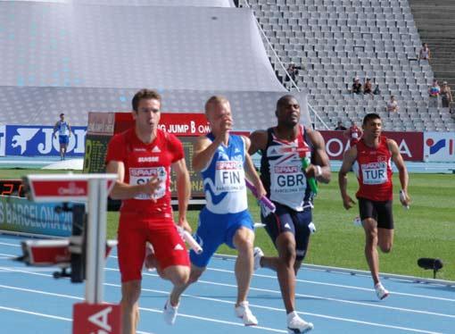 Bir Avrupa Şampiyonası'nda ilk defa piste çıkan Mustafa Delioğlu, Sezayi Özkaya, Hakan Karacaoğlu ve İzzet Safer'den oluşan milli takım, 4x100 metre bayrak yarışında 40.23'lük derece ile son sırada yer aldı ve elendi.