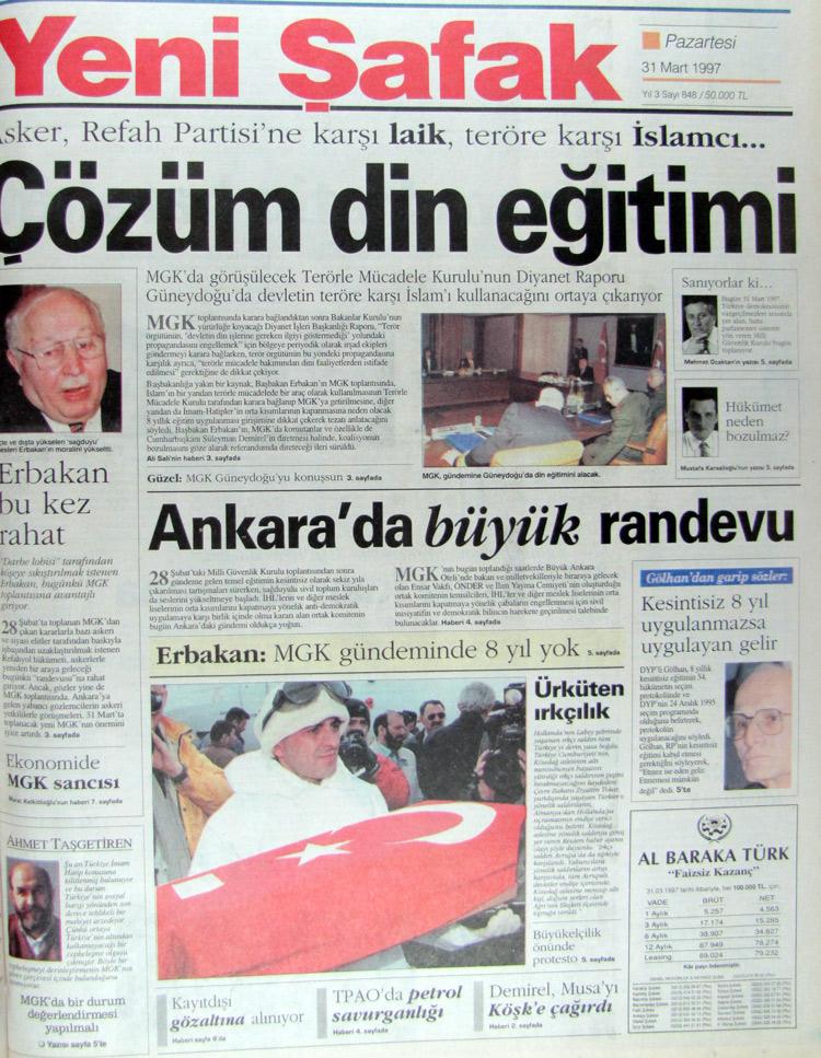 31 Mart 1997 Yeni Şafak