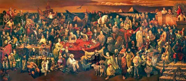 İtalya'da Rönesans döneminin ünlü ressamlarından Raphael'in 'The School of Athens' (Atina Okulu) adlı eserinden esinlenilerek yapılan tablo, internetin en çok aranan resimlerinden biri oldu.