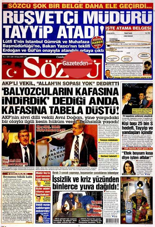 SÖZCÜ / 'Balyozcuların kafasına indirdik' dediği anda kafasına tebela düştü! / AKP'nin sivri dilli vekili Avni Doğan, yine yargıdaki bir olayla ilgili kesin hüküm verdi. Talihsizlik yaşadı!