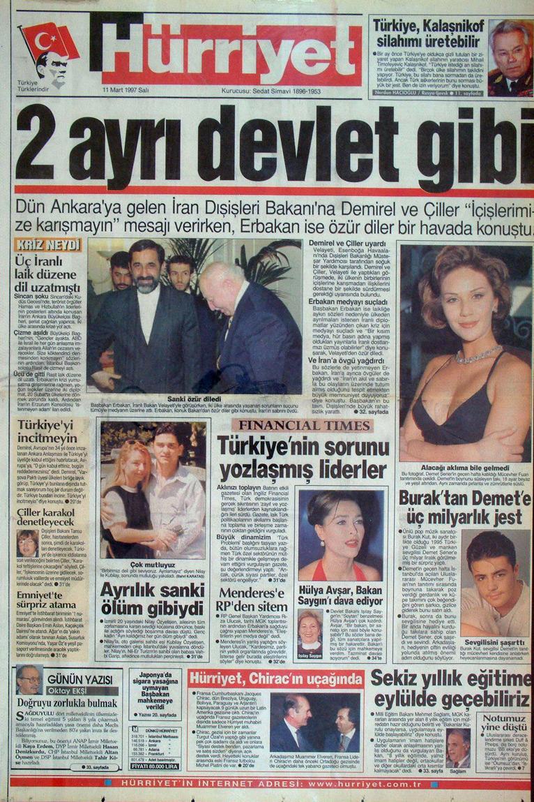 11 Mart 1997 Hürriyet