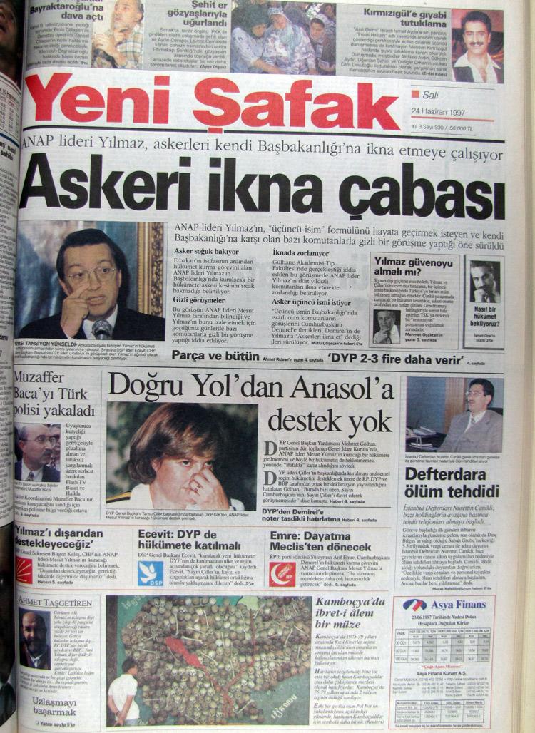 24 Haziran 1997 Yeni Şafak