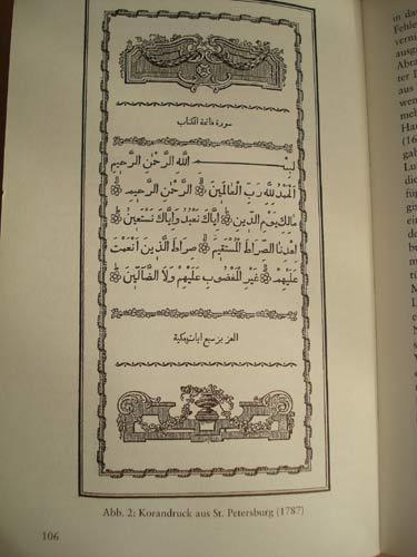 Rus Çariçesi II. Katharina 1787de St. Petersburgda, ülkesinde yaşayan ve Türkçe konuşan Müslümanlar için, İslam Âlimlerinin yorumlarını da içeren Kuran nüshaları bastırmıştır. Bu nüshalar Rusyada halen kullanılan Rusça meallerin temelini oluşturmuştur.
Söz konusu Kuran nüshaları Orta Asya ve  St. Petersburgda ve 19. yüzyılda Volga Nehri kıyısındaki Kasan Şehrinde tekrar tekrar basıldı (1802). Rusyada halen bu Kuran Tercümesi Rusça tercüme ile yaygındır.