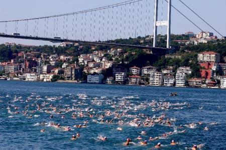 20. Asya'dan Avrupa'ya Uluslararası Yüzme, Kürek, Yelken ve Kano Yarışları, İstanbul Boğazı'nda yapıldı