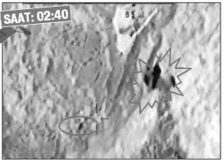 Yedek mevzide de PKKlılar önceden konuşlandıkları Heron görüntülerinde yeralıyor. Teröristler mevzilere 10 metre mesafedeler.