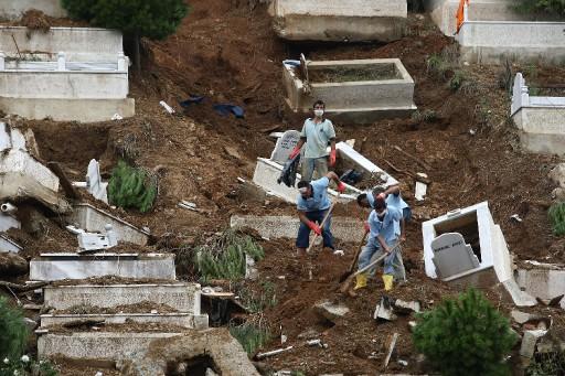 İstanbul'da etkili olan yoğun yağış sonucu Cebeci Mezarlığı'nda toprak kayması oldu. 100 mezar tahrip olurken, toplanan kemikler topluca gömüldü.