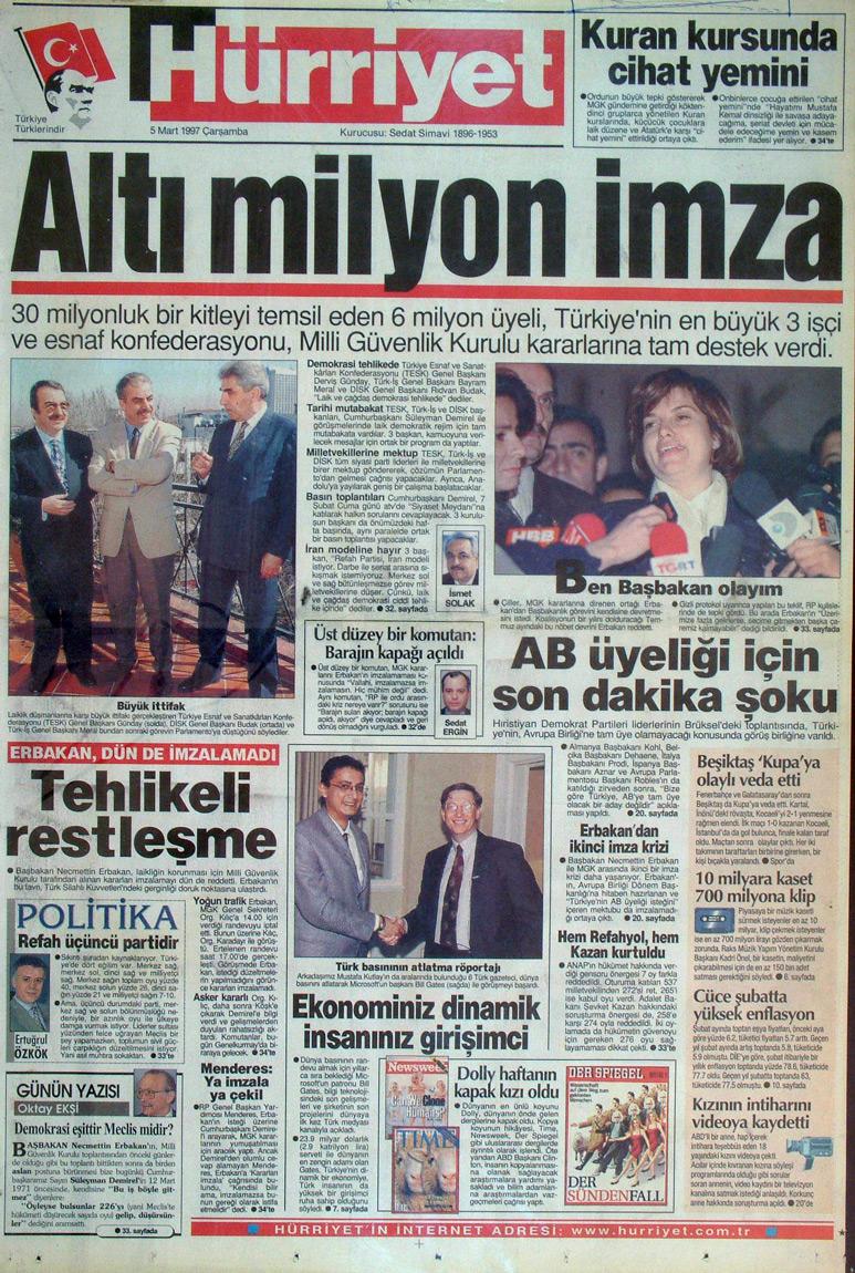 5 Mart 1997 Hürriyet