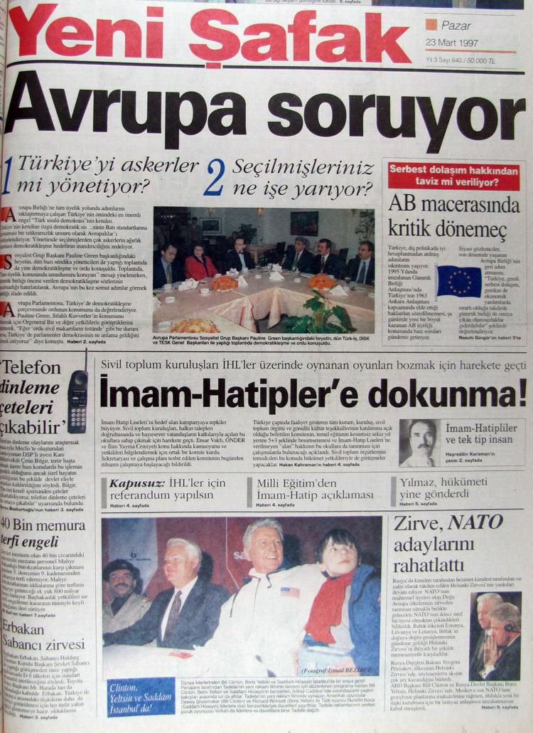 23 Mart 1997 Yeni Şafak