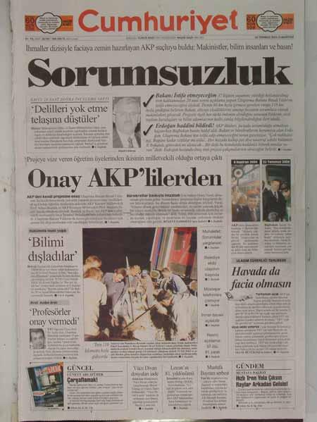 2004'de Pamukova'da meydana gelen 39 kişinin öldüğü tren kazasından sonra hükümeti hedefe koyan Kartel ihmal askerden olunca sus pus oldu...
