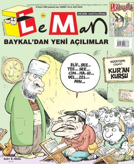CHP liderin Baykal'ın çarşaf açılımı mizah dergilerine malzeme oldu.