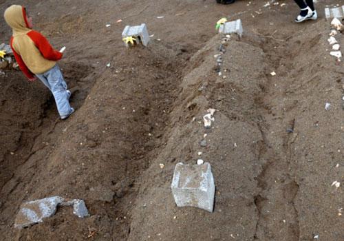 Van'ın Erciş ilçesinde yaşanan depremde hayatını kaybedenler Kurban Bayramı'nın ilk gününde yakınları tarafından mezarları başında dualarla ve gözyaşları içinde anıldı.