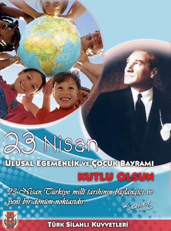 Genelkurmay Başkanlığı, 23 Nisan Ulusal Egemenlik ve Çocuk Bayramı dolayısıyla 5 afiş hazırlattı. afişlerin birindeki büyük harflerle yapılan MİLLİ EGEMENLİK vurgusu dikkat çekti.