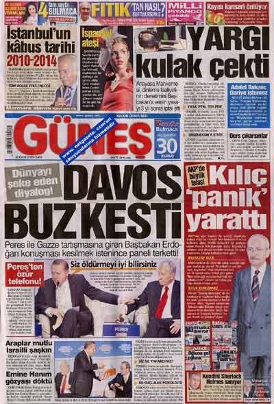 Manşetlerde Davos Depremi