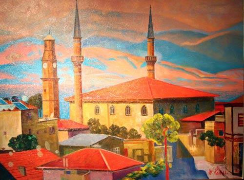 Kültür ve Turizm Bakanlığı'nın başlattığı 'Türkmen ressamların fırçasından Türkiye' projesi çerçevesinde 'Türkmen ressamların gözünden Burdur' konulu resim sergisi açıldı.(CİHAN/Mustafa Yıldız)