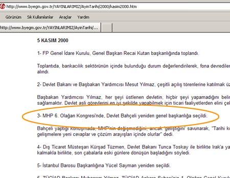 3. Bahçeli'nin katıldığı üçüncü kurultay: 5 Kasım 2000